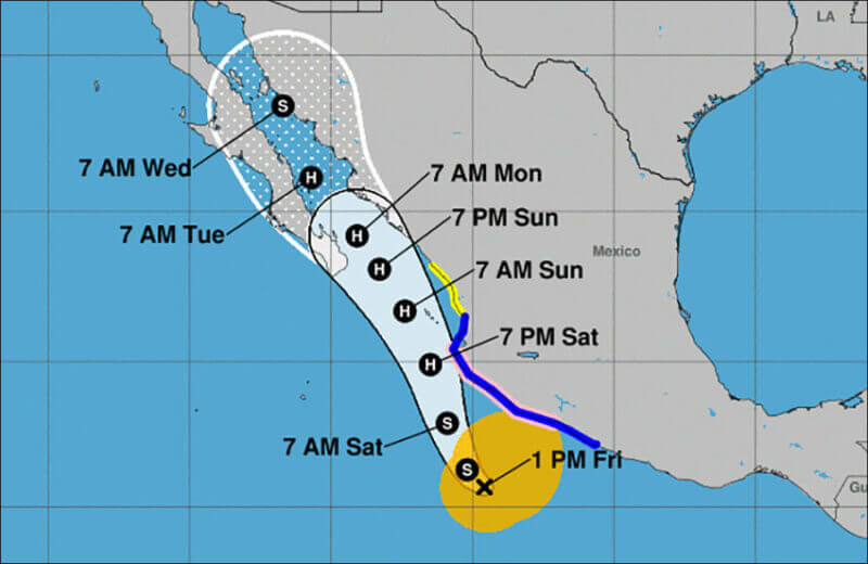 Map of Hurricane Nora