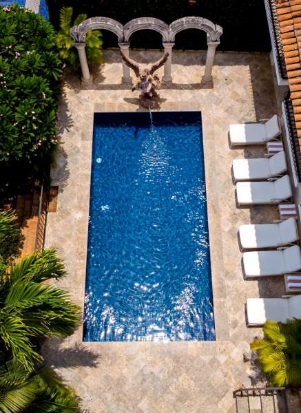 Amenities include enjoying 3 pools, this is a bird's eye view of the refreshing pool at La Luna.